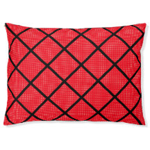 CLASSIC HÜBSCH VIBRANT RED HEART GRID PET BETT