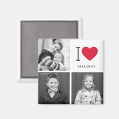 Classic I Heart Editable Color Custom Photo Magnet (Vorderseite/Rückseite)