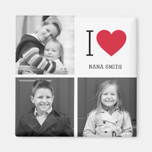 Classic I Heart Editable Color Custom Photo Magnet