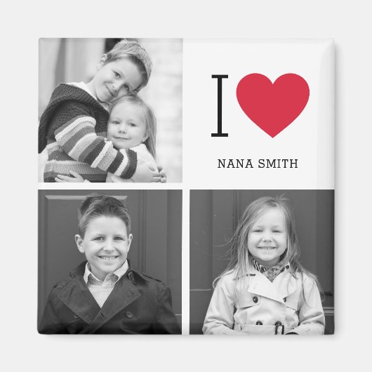 Classic I Heart Editable Color Custom Photo Magnet (Vorne)