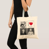 Classic I Heart Foto Collage Custom Tote Bag Tragetasche (Vorderseite (Produkt))