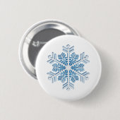 Classic Icy Blue Winter Weihnachtsschneeflocke Button (Vorne & Hinten)