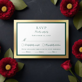 Classic Imitate Gold Emerald Green Meal Choice UAW RSVP Karte