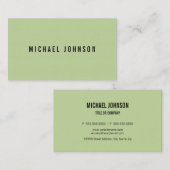 Classic Imitate Linen Green Visitenkarte (Vorne/Hinten)