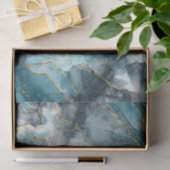 Classic Imitate Marble Blue/Gold Decoupage Seidenpapier (Geschenk)