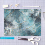 Classic Imitate Marble Blue/Gold Decoupage Seidenpapier (Handwerk)