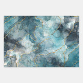 Classic Imitate Marble Blue/Gold Geschenkpapier Set (Vorderseite 2)