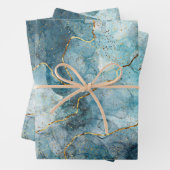 Classic Imitate Marble Blue/Gold Geschenkpapier Set (Beispiel)