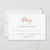 Classic Imitats Rose Gold Wedding RSVP Karte (Vorderseite)