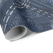 Classic Indigo Diamond Stitch Denim Muster Geschenkpapier (Rolleneckpunkt)