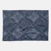 Classic Indigo Diamond Stitch Denim Muster Geschirrtuch (Horizontal)
