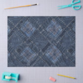 Classic Indigo Diamond Stitch Denim Muster Seidenpapier (Basteln)