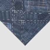 Classic Indigo Diamond Stitch Denim Muster Seidenpapier (Detail)