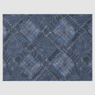 Classic Indigo Diamond Stitch Denim Muster Seidenpapier
