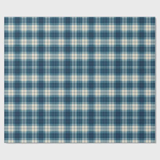 Classic Indigo Plaid Wrap Geschenkpapier (Flach)