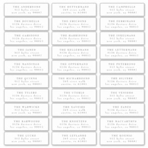 Classic Individual Dark Gray White Guest Address Aufkleber