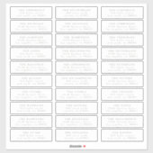 Classic Individual Sage Green White Guest Address Aufkleber (Blatt)