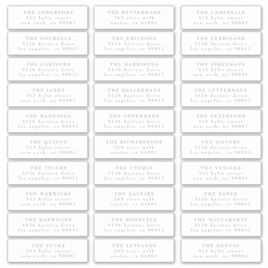 Classic Individual Sage Green White Guest Address Aufkleber (Vorderseite)