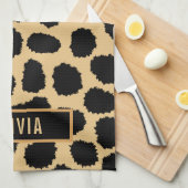 Classic Individuelle Name Cheetah Animal Print Mus Geschirrtuch (Viertel Falte)