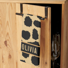 Classic Individuelle Name Cheetah Animal Print Mus Geschirrtuch