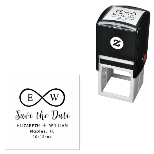 Classic Infinity Monogram Wedding Save the Date Permastempel (Beispiel)