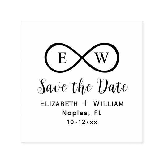 Classic Infinity Monogram Wedding Save the Date Permastempel (Design)