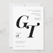 Classic Initials | Schwarz-Weiß-Hochzeit (Vorderseite)
