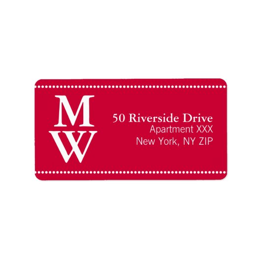Classic Initials Stylish Address Labels (Custom) Adressaufkleber (Vorne)
