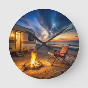 Classic Interior Zuhause Clock "Camping Style" Runde Wanduhr