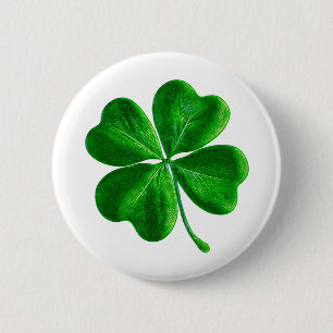 Classic Irish vierblättriges Kleeblatt Button