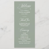 Classic Italian Elegance Sage Green | Hochzeit Programm (Vorderseite)