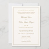 Classic Ivory and Gold Border Timeless Wedding Einladung (Vorderseite)