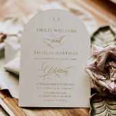 Classic Ivory and Gold Monogram Wedding Einladung