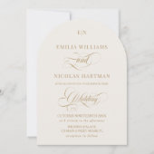 Classic Ivory and Gold Monogram Wedding Einladung (Vorderseite)
