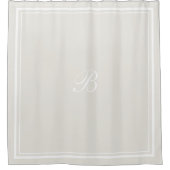 Classic Ivory Border Script Monogram Letter Duschvorhang (Vorderseite)