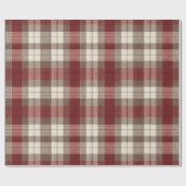 Classic Ivory Brown Rust Red Plaid Pattern Geschenkpapier (Flach)