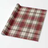 Classic Ivory Brown Rust Red Plaid Pattern Geschenkpapier (Ungerollt)
