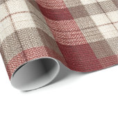 Classic Ivory Brown Rust Red Plaid Pattern Geschenkpapier (Rolleneckpunkt)