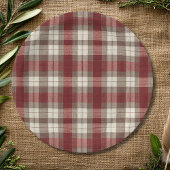 Classic Ivory Brown Rust Red Plaid Pattern Pappteller