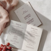 Classic Ivory & Burgundy Modern Wedding Program