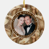 Classic Ivory Calla Lilies Flower Boho Wedding Keramik Ornament (Hinten)