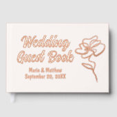 Classic Ivory Cream Floral Sketch Foil Gästebuch (Vorderseite)