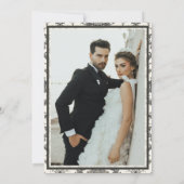 Classic Ivory Damask Rococo Pattern Photo Wedding Save The Date (Rückseite)