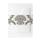 Classic Ivory Damask Rococo Pattern Wedding Einladungsbanderole (Vorderseite Beispiel)