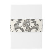 Classic Ivory Damask Rococo Pattern Wedding Einladungsbanderole (Rückseitenbeispiel)