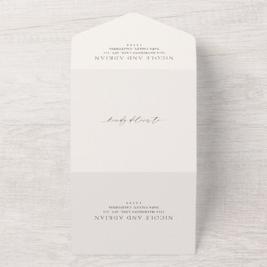 Classic Ivory Elegante Wedding All In One Einladung (Außenbereich)