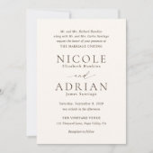 Classic Ivory Elegante Wedding Einladung (Vorderseite)