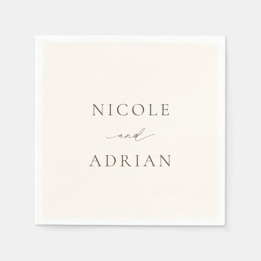 Classic Ivory Elegante Wedding Serviette (Vorderseite)