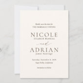 Classic Ivory Foto Elegante Hochzeit Save The Date (Vorderseite)