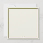 Classic Ivory & Gold Monogram Square Save the Date (Rückseite)